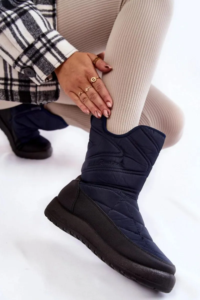 Śniegowce Damskie>Evento Wysokie Ocieplane Śniegowce Granatowe Winessa