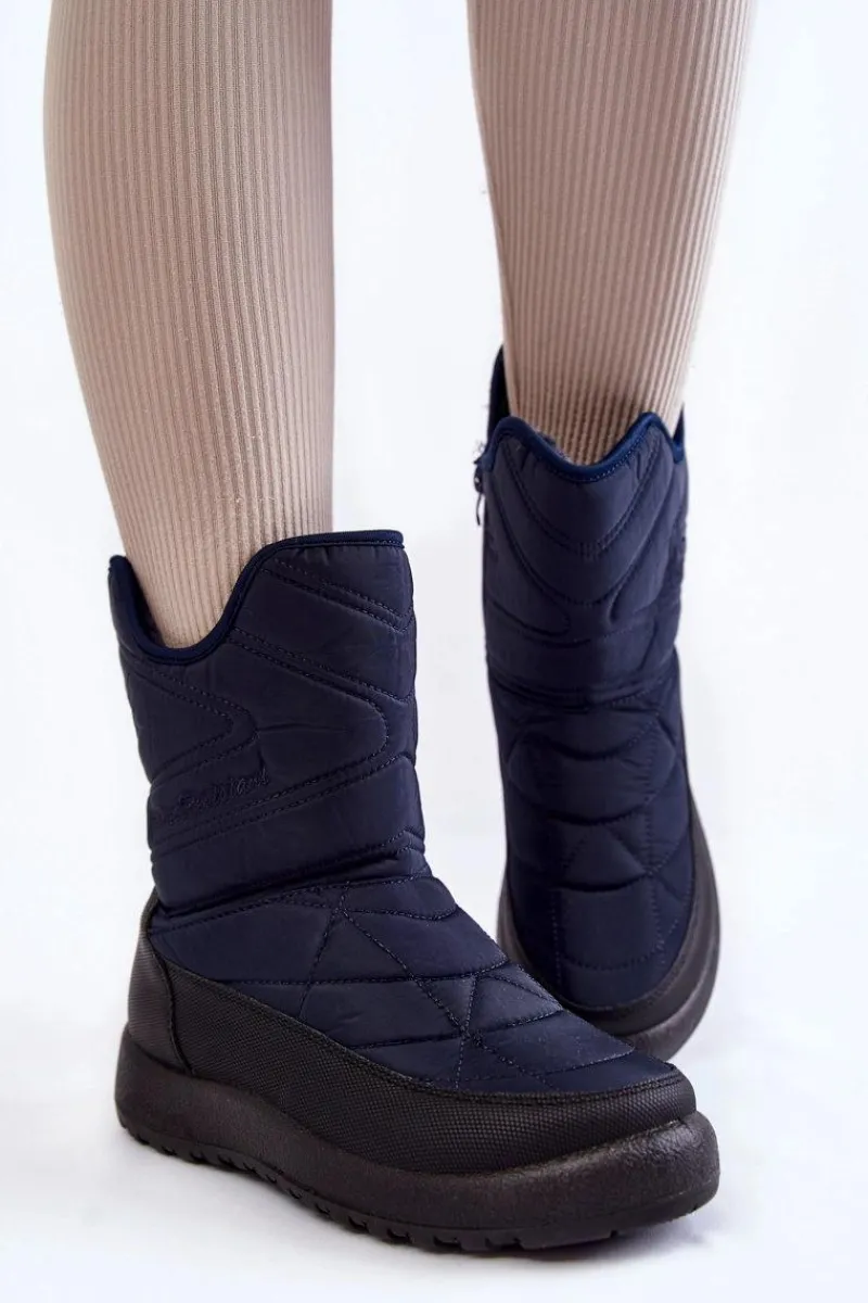 Śniegowce Damskie>Evento Wysokie Ocieplane Śniegowce Granatowe Winessa