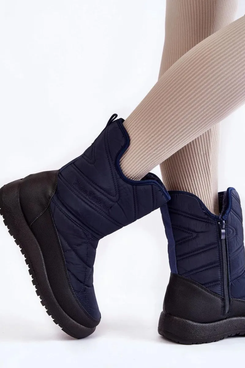 Śniegowce Damskie>Evento Wysokie Ocieplane Śniegowce Granatowe Winessa