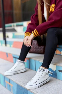 New Wysokie Ocieplane Trampki Big Star GG274027 Białe Damskie Trampki Ocieplane|Trampki Damskie Big Star