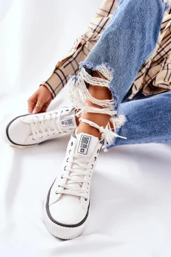 Trampki Ocieplane|Trampki Damskie Big Star></noscript>Big Star Shoes Wysokie Ocieplane Trampki Big Star II274158 Białe