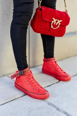 New Big Star Shoes Wysokie Ocieplane Trampki Big Star GG274028 Czerwone