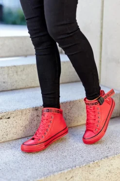 New Big Star Shoes Wysokie Ocieplane Trampki Big Star GG274028 Czerwone