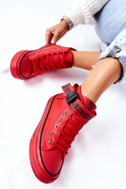 New Big Star Shoes Wysokie Ocieplane Trampki Big Star GG274028 Czerwone