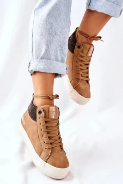 Online Big Star Shoes Wysokie Ocieplane Trampki Big Star II274145 Camel