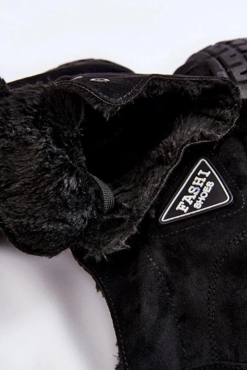 Trampki Ocieplane|Trampki Damskie Wysokie>Boto Wysokie Ocieplane Zamszowe Trampki Czarne Evren