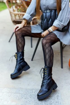 Czarne Botki|Botki Zimowe Damskie><noscript><img width=