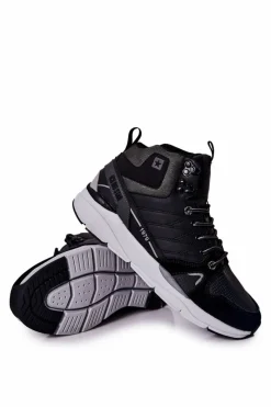 Clearance Wysokie Sportowe Męskie Buty Big Star II174223 Czarne Męskie Obuwie Sportowe Męskie