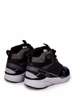 Clearance Wysokie Sportowe Męskie Buty Big Star II174223 Czarne Męskie Obuwie Sportowe Męskie