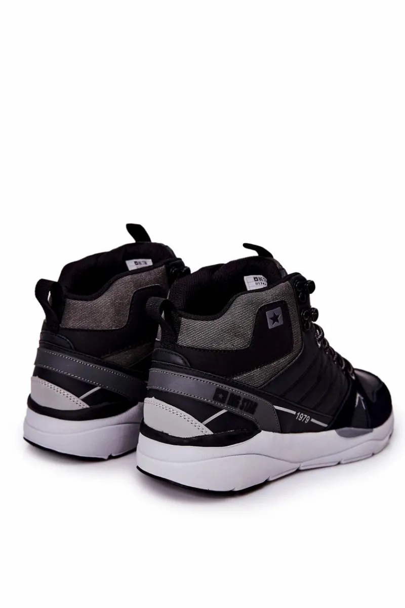 Clearance Wysokie Sportowe Męskie Buty Big Star II174223 Czarne Męskie Obuwie Sportowe Męskie