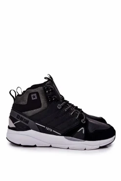 Clearance Wysokie Sportowe Męskie Buty Big Star II174223 Czarne Męskie Obuwie Sportowe Męskie