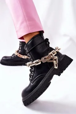 Botki Ocieplane|Botki Zimowe Damskie>Boto Wysokie Stylowe Botki Czarne Grail Czarny