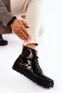 Hot Big Star Shoes Wysokie Trampki Big Star KK274533 Czarne