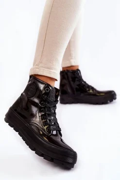 Hot Big Star Shoes Wysokie Trampki Big Star KK274533 Czarne