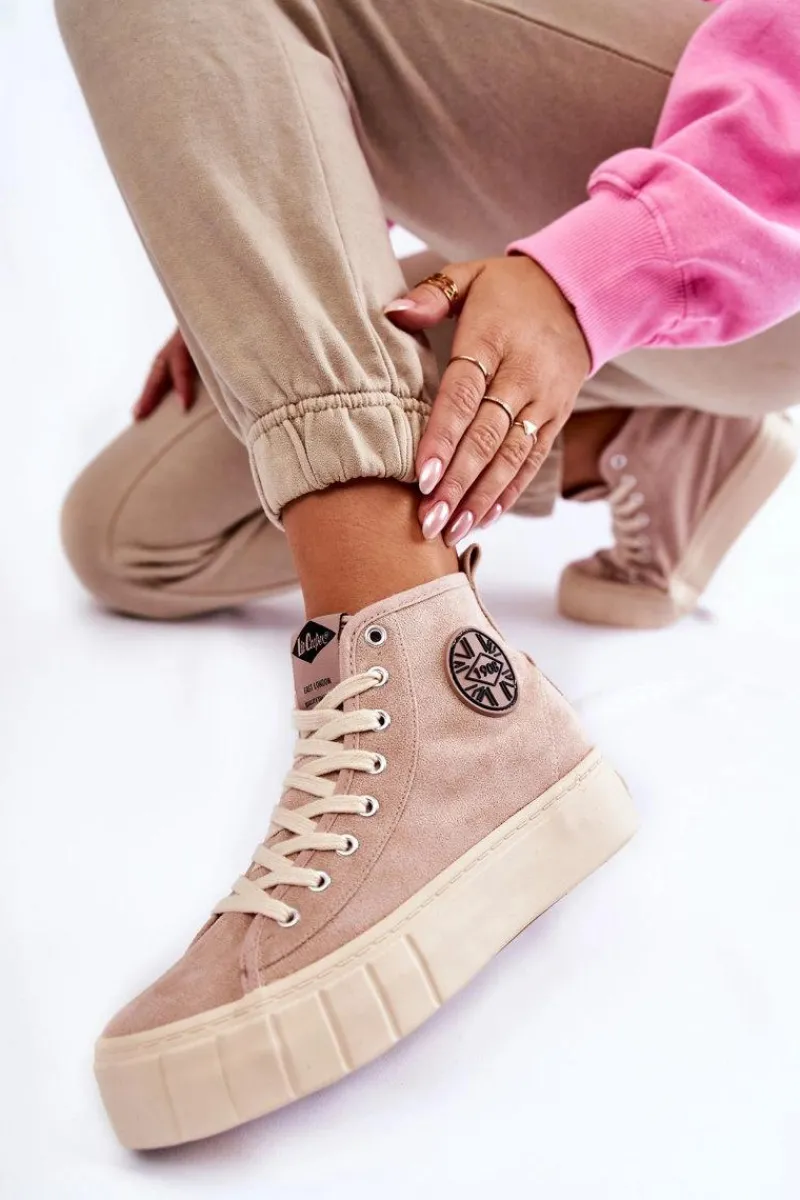 Lee Cooper Wysokie Trampki LCJ-22-31-1434L Beżowe