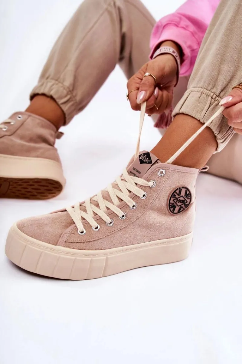 Lee Cooper Wysokie Trampki LCJ-22-31-1434L Beżowe