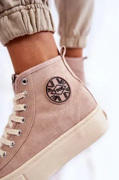 Lee Cooper Wysokie Trampki LCJ-22-31-1434L Beżowe