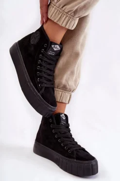 Trampki Ocieplane|Trampki Damskie Wysokie></noscript>Lee Cooper Wysokie Trampki LCJ-22-31-1432L Czarne