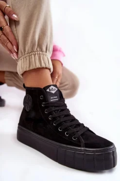 Trampki Ocieplane|Trampki Damskie Wysokie></noscript>Lee Cooper Wysokie Trampki LCJ-22-31-1432L Czarne