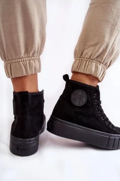 Trampki Ocieplane|Trampki Damskie Wysokie></noscript>Lee Cooper Wysokie Trampki LCJ-22-31-1432L Czarne