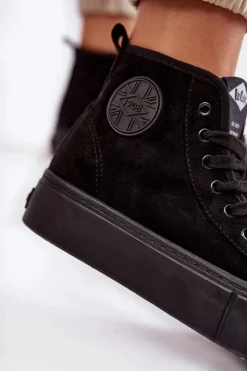 Trampki Ocieplane|Trampki Damskie Wysokie></noscript>Lee Cooper Wysokie Trampki LCJ-22-31-1432L Czarne