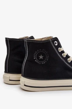 Best Big Star Shoes Wysokie Trampki Męskie Big Star NN174109 Czarne