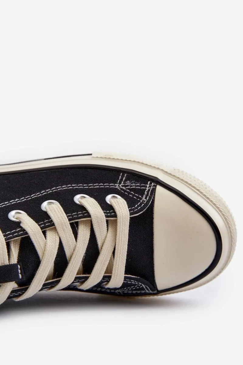 Best Big Star Shoes Wysokie Trampki Męskie Big Star NN174109 Czarne