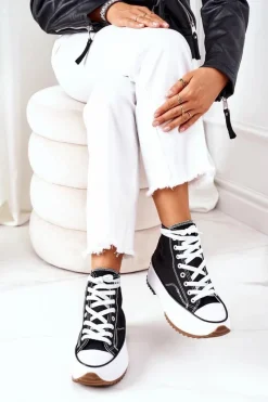 Discount Boto Wysokie Trampki Na Platformie Czarne Electric Love