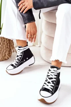 Discount Boto Wysokie Trampki Na Platformie Czarne Electric Love