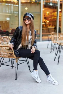 Wysokie Trampki Na Platformie Big Star II274014 Białe Damskie Trampki Damskie Big Star|Trampki Damskie Wysokie