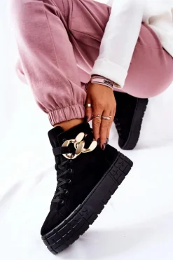 Online Boto Wysokie Trampki Na Platformie Czarne Evenia