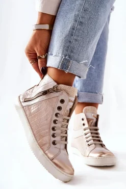 Discount Monnari Wysokie Trampki Na Suwak 0630-M15 Beżowe