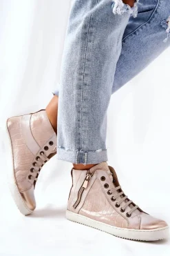 Discount Monnari Wysokie Trampki Na Suwak 0630-M15 Beżowe