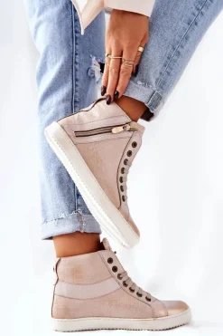 Discount Monnari Wysokie Trampki Na Suwak 0630-M15 Beżowe