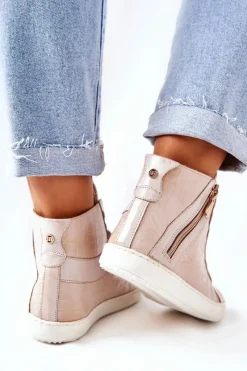 Discount Monnari Wysokie Trampki Na Suwak 0630-M15 Beżowe