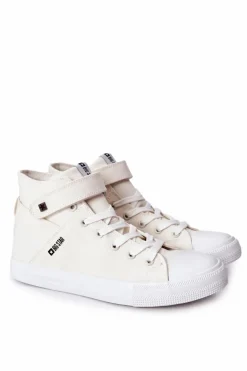 Best Big Star Shoes Wysokie Trampki Wiązane Big Star FF174140 Białe