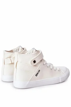 Best Big Star Shoes Wysokie Trampki Wiązane Big Star FF174140 Białe