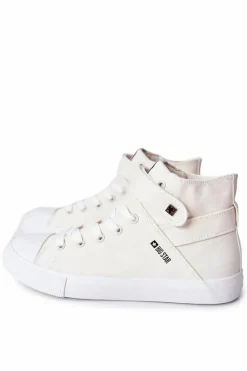 Best Big Star Shoes Wysokie Trampki Wiązane Big Star FF174140 Białe