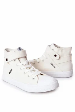 Best Big Star Shoes Wysokie Trampki Wiązane Big Star FF174140 Białe