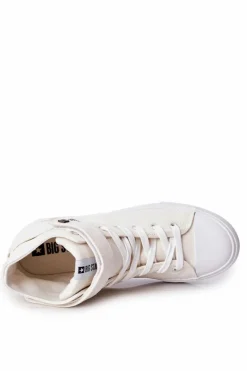 Best Big Star Shoes Wysokie Trampki Wiązane Big Star FF174140 Białe