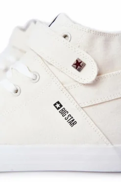 Best Big Star Shoes Wysokie Trampki Wiązane Big Star FF174140 Białe