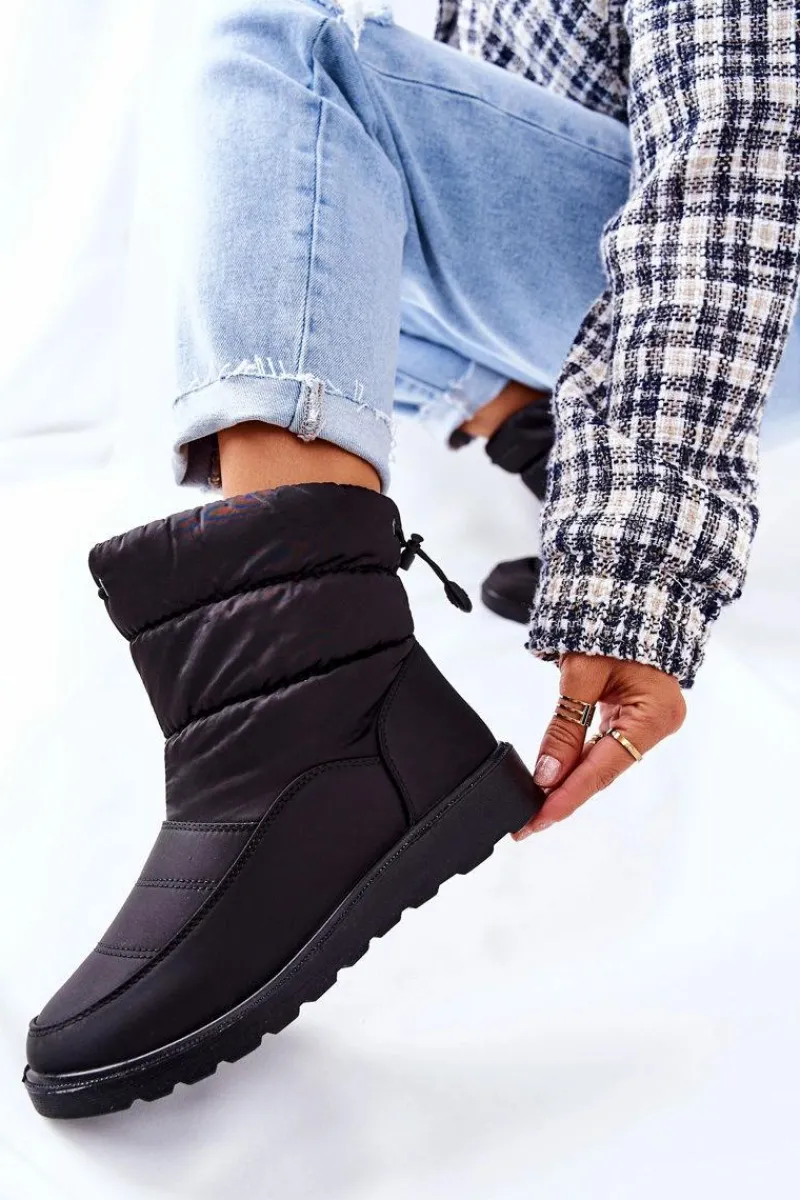 Śniegowce Damskie>Buty damskie Vinceza Wysokie Wsuwane Śniegowce Czarne Cathy