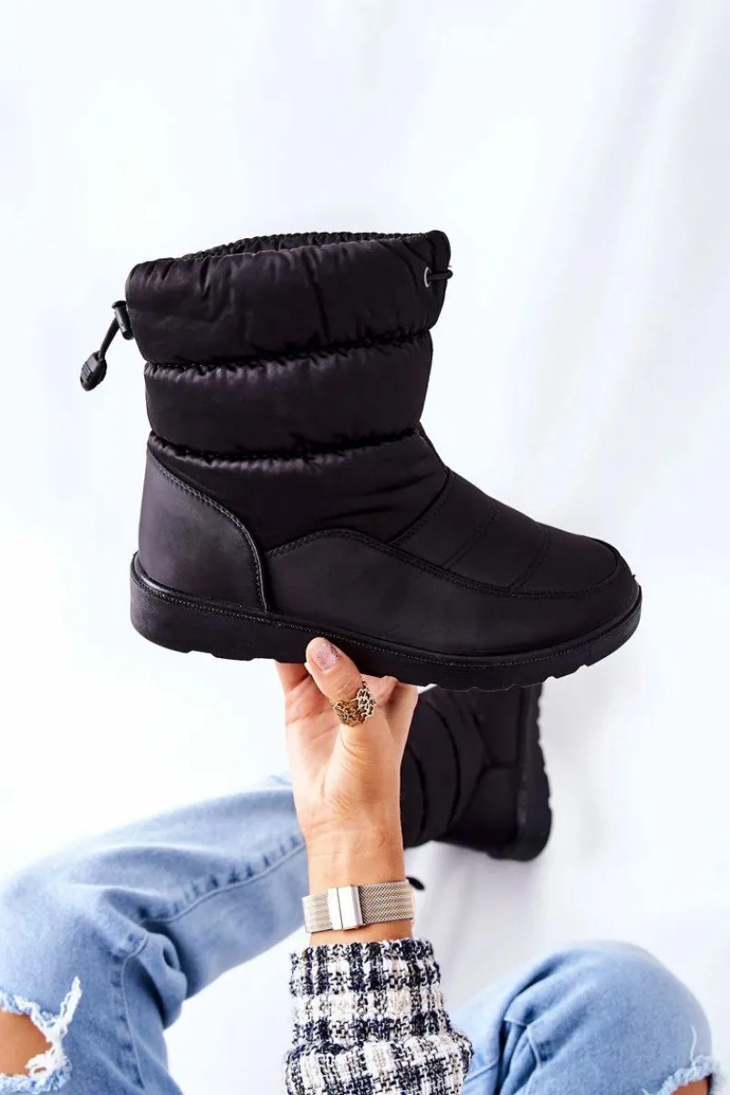 Śniegowce Damskie>Buty damskie Vinceza Wysokie Wsuwane Śniegowce Czarne Cathy