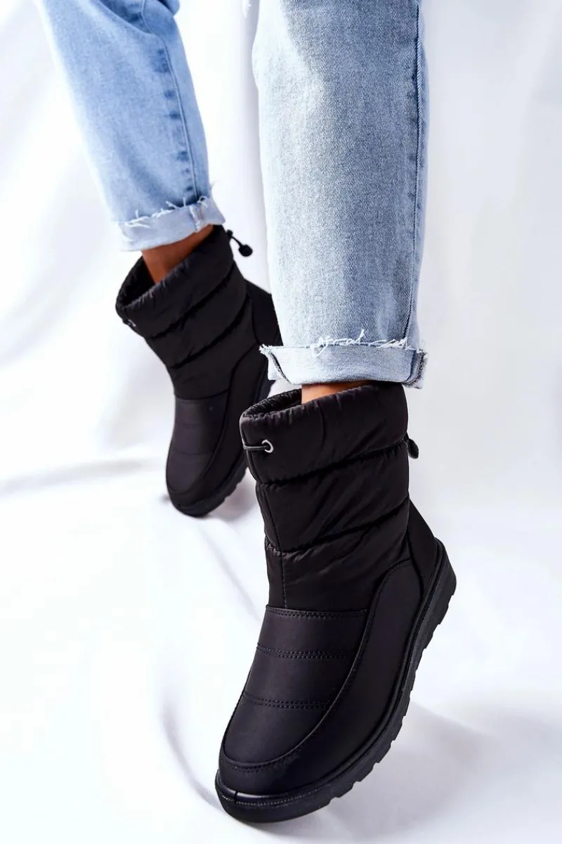 Śniegowce Damskie>Buty damskie Vinceza Wysokie Wsuwane Śniegowce Czarne Cathy