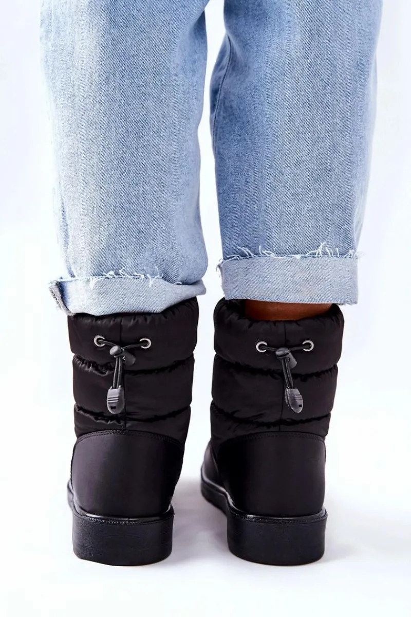 Śniegowce Damskie>Buty damskie Vinceza Wysokie Wsuwane Śniegowce Czarne Cathy