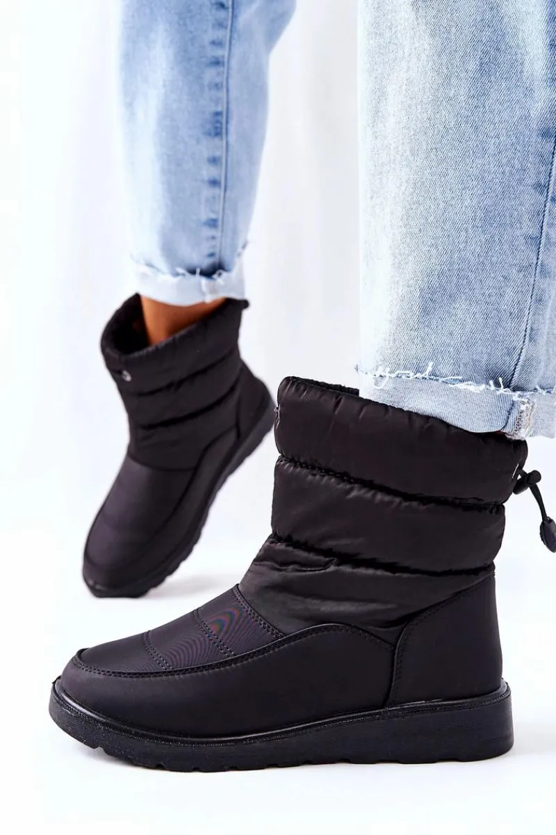 Śniegowce Damskie>Buty damskie Vinceza Wysokie Wsuwane Śniegowce Czarne Cathy