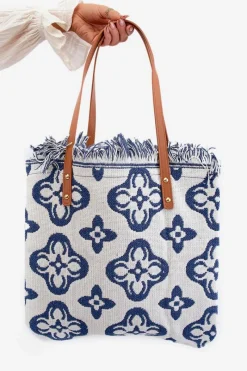 Best Wzorzysta Duża Pleciona Torba Na Plażę Biała Sadhara Torebki Klasyczne