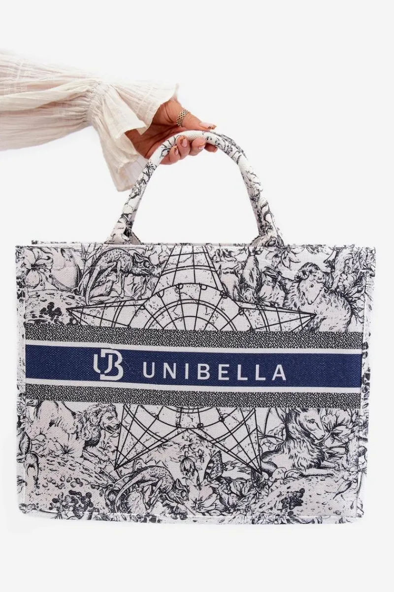 Sale Wzorzysta Duża Torebka Czarno-Biała Mooch Torebki Klasyczne