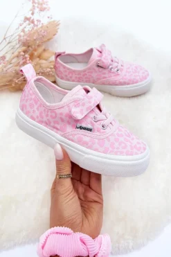 Outlet Wzorzyste Dziecięce Trampki Na Rzep Różowe Talirena Dzieci Dziewczęce