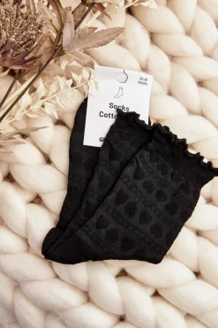 Sale Wzorzyste Skarpety Damskie Czarne Wzór 3 Skarpetki|Skarpetki